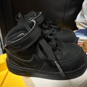 Nike Air Force 1 Kids Black High-Top Sneakers
